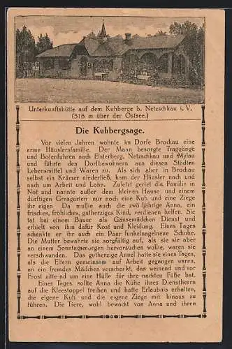 AK Netzschkau i. V., Unterkunftshütte auf dem Kuhberge, Die Kuhbergsage