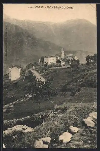 AK Montemaggiore /Corse, Ortsansicht mit Berglandschaft