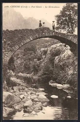 AK Chisoni, Pont Genois, Le Kirie-eleison, Kinder auf der Brücke