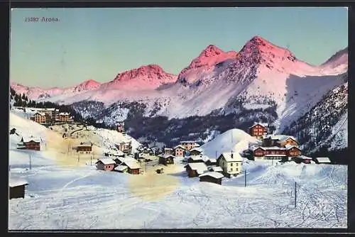 AK Arosa, Bergpanorama im Winter