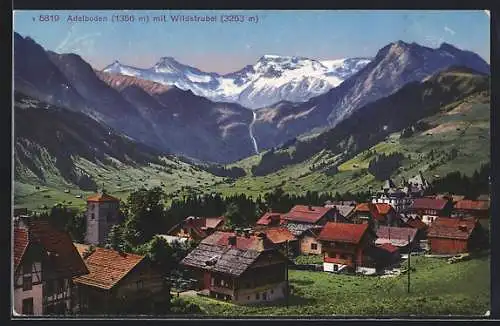 AK Adelboden, Ortsansicht mit Wildstrubel