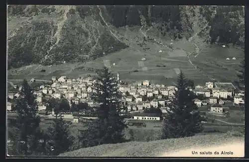 AK Airolo, Ortsansicht aus der Vogelschau