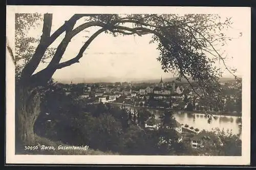 AK Aarau, Stadtansicht aus der Vogelschau