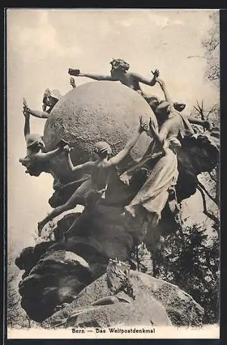 AK Bern, Blick auf das Weltpostdenkmal