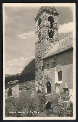 AK Pontresina, Blick auf Sta. Maria