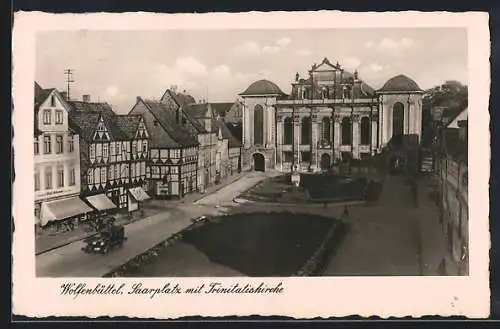 AK Wolfenbüttel, Saarplatz mit Trinitatiskirche