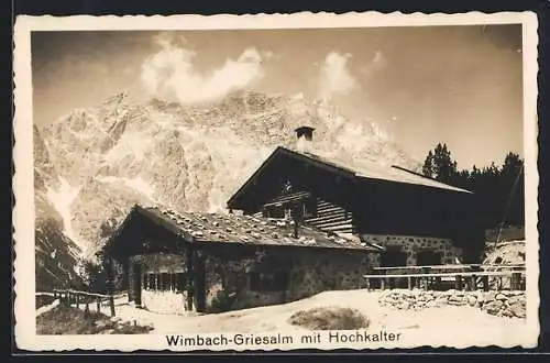 AK Wimbach-Griesalm-Hütte, Ansicht mit Hochkalter