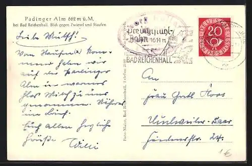 AK Bad Reichenhall, Gasthaus Padinger Alm