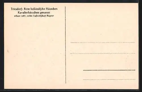 AK Triesdorf, rote holländische Häuschen, Kavalierhäuschen