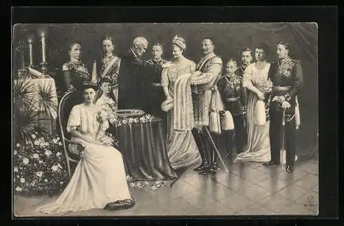 AK Familienbild um Kaiser Wilhelm II.