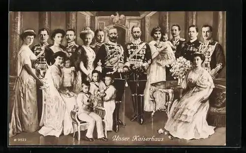 AK Unser Kaiserhaus, Familienbild um Kaiser Wilhelm II.