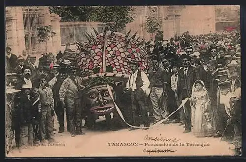 AK Tarascon /Bouches-du-Rhone, Procession de la Tarasque