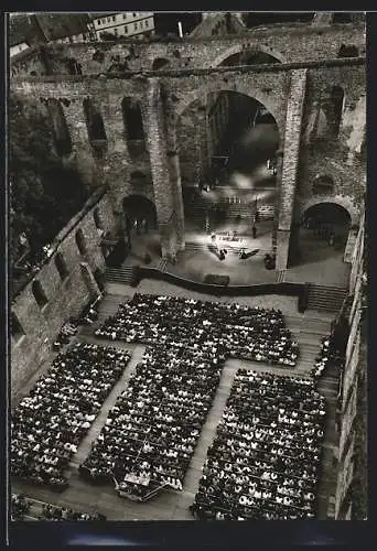 AK Bad Hersfeld, Festspiele in der Stiftsruine, Blick auf Bühne und Zuschauerraum