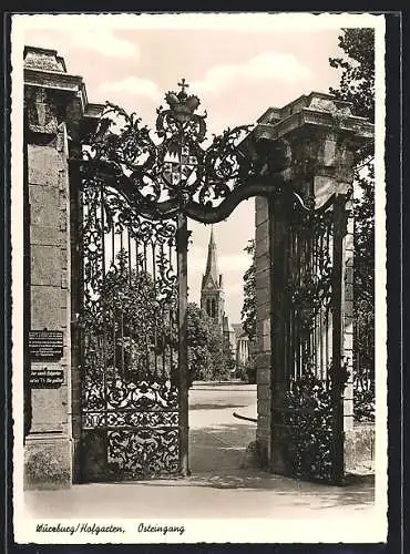 AK Würzburg, Osteingang zum Hofgarten