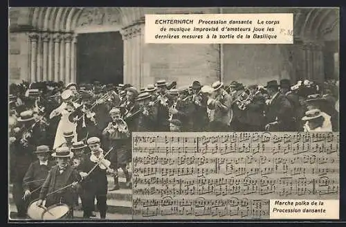 AK Echternach, Procession dansante, Le corps de musique