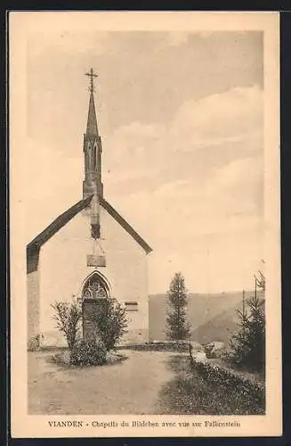 AK Vianden, Chapelle du Bildchen avec vu sur Falkenstein