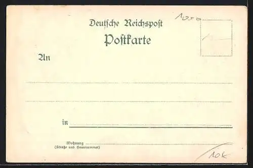 Lithographie Berlin, Gewerbe Ausstellung 1896, Hauptansicht von Alt-Berlin, Rathaus mit der Gerichtslaube