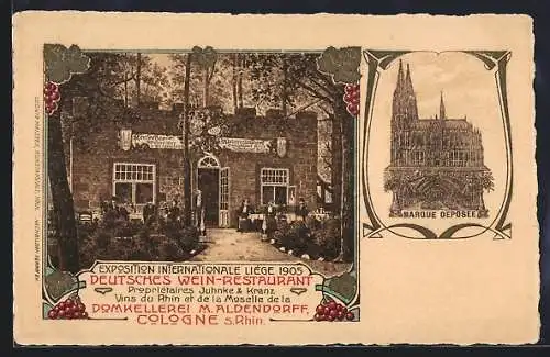 AK Liége, Ausstellung / Exposition Internationale 1905, Deutsches Wein-Restaurant von Juhnke & Kranz