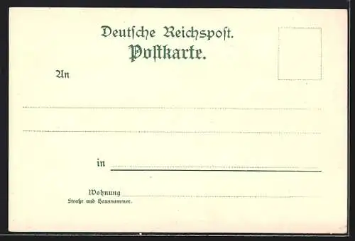 Lithographie Berlin, Gewerbe-Ausstellung 1896, Ausstellung-Palast, Haupteingang, Cafe Bauer