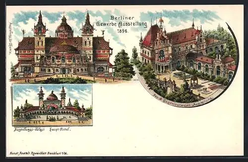 Lithographie Berlin, Gewerbe-Ausstellung 1896, Ausstellungs-Palast, Ausstellung für Chemie