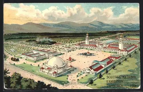 Lithographie Edinburgh, Scottish National Exhibition 1908, Ausstellung