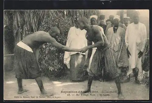 AK Angers, Exposition 1906, Au Village Noir, La Lutte, Ringer