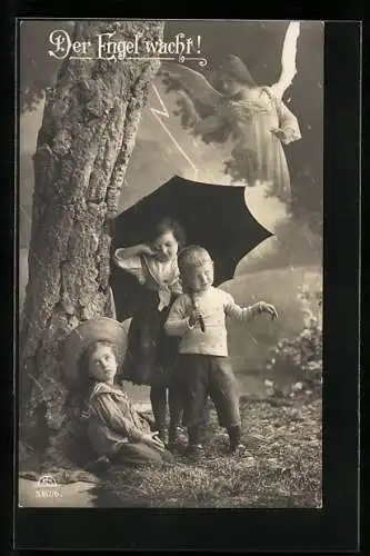 AK Schutzengel wacht über Kinder im Unwetter