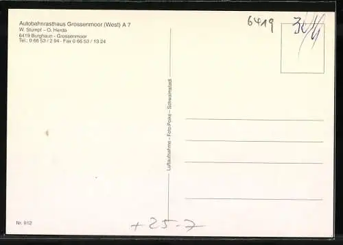AK Burghaun-Grossenmoor, Autobahnrasthaus Grossenmoor West A7, W. Stumpf u. O. Herda