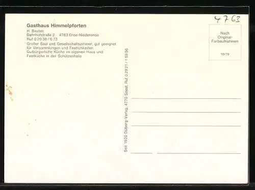 AK Ense-Niederense, Gasthaus Himmelpforten, Bes. H. Bauten, Bahnhofstrasse 2