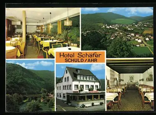 AK Schuld /Ahr, Hotel-Restaurant Schäfer mit Innenansicht