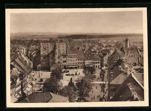 AK Schweinfurt am Main, Blick auf Marktplatz und Rathaus