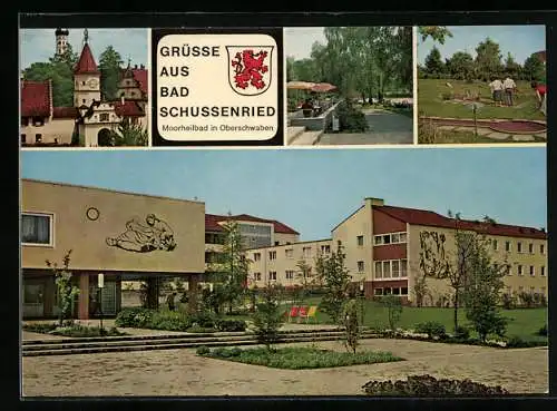 AK Bad Schussenried /Oberschwaben, Törle, Zellersee, Minigolfplatz und Parksanatorium