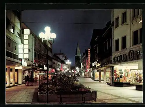 AK Hamm /Westf., Fussgängerzone in der Weststrasse mit Geschäften Neckarmann und Quelle