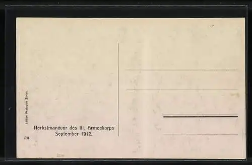 AK Herbstmanöver des III. Armeekorps September 1912