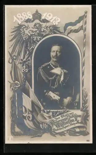 AK Portrait Kaiser Wilhelm II. in Uniform