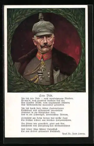 Künstler-AK Kaiser Wilhelm II., Porträt im Pelzmantel