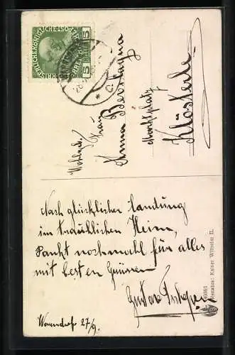 Künstler-AK O. Renatus: Kaiser Wilhelm II. in Uniform mit Pickelhaube