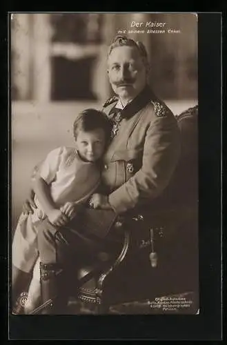 AK Der Kaiser Wilhelm II. mit seinem ältesten Enkel