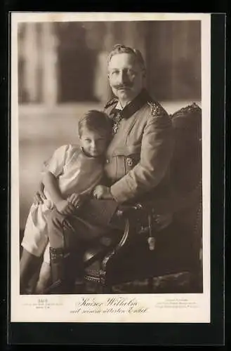 AK Kaiser Wilhelm II. mit seinem ältesten Enkel im Portrait