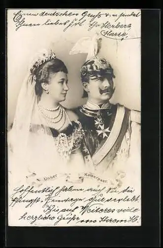 AK Das Kaiserpaar Wilhelm II. und Auguste Viktoria