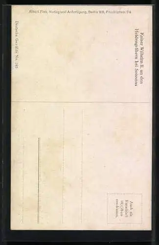 AK Kaiser Wilhelm II. am Grab eines gefallenen Soldaten