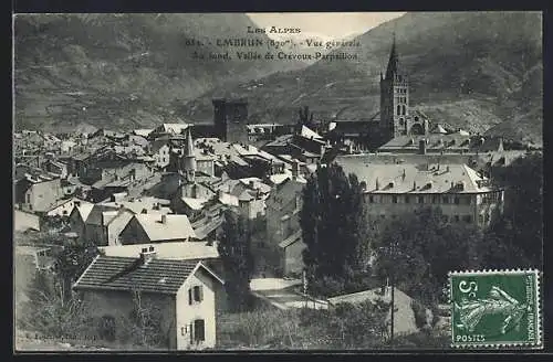 AK Embrun, Vue generale, au fond, Vallee de Crevoux-Parpaillon