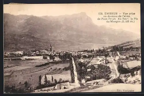 AK Embrun, Vue prise au-dessous de l`allée de Pont Frach, Pic du Morgon