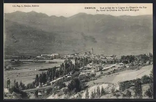 AK Embrun, Vue prise de la Ligne du Chemin de Fer