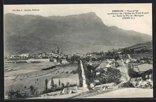 AK Embrun, Vur prise au-dessus de l`Allée de Pont-Frach au fond le Pic du Morgon