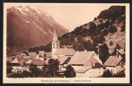 AK Vallouise, Ortsansicht gegen die Berge