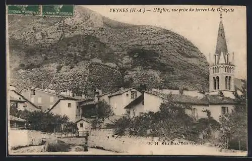 AK Veynes, L` Eglise, vue prise du torrent de Glaizette