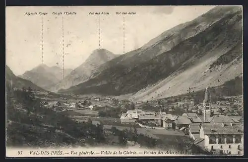 AK Val-des-Prés, Vue générale, Vallée de la Clairée, Pointes des Acles et de l`Aiguille