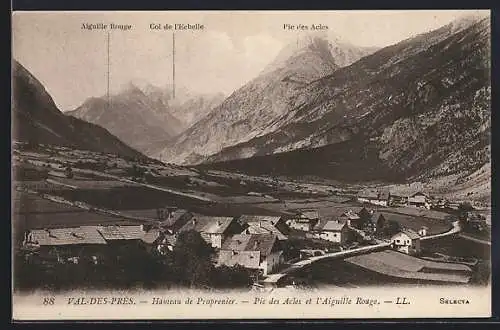 AK Val-des-Prés, Hameau de Praprenier, Pic des Acles et l`Aiguille Rouge