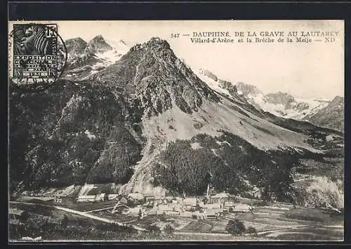 AK Villard-d`Arène /Dauphiné, Vue panoramique et la Brèche de la Meije